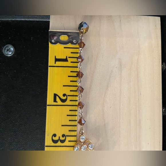 Vintage Topaz Aurora Borealis Glass Necklace 💛 - Picture 4 of 5